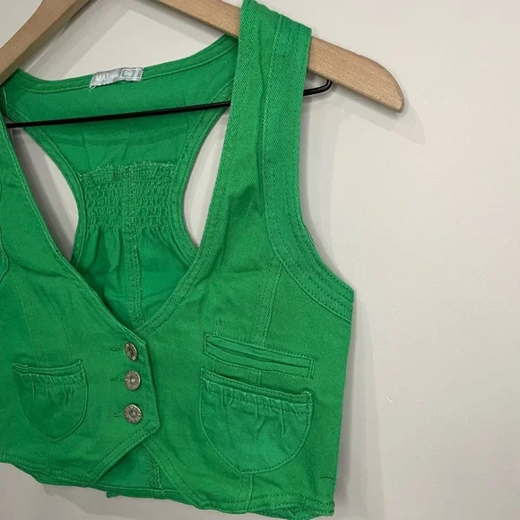 MAX rave cropped racer back vest - Picture 4 of 8